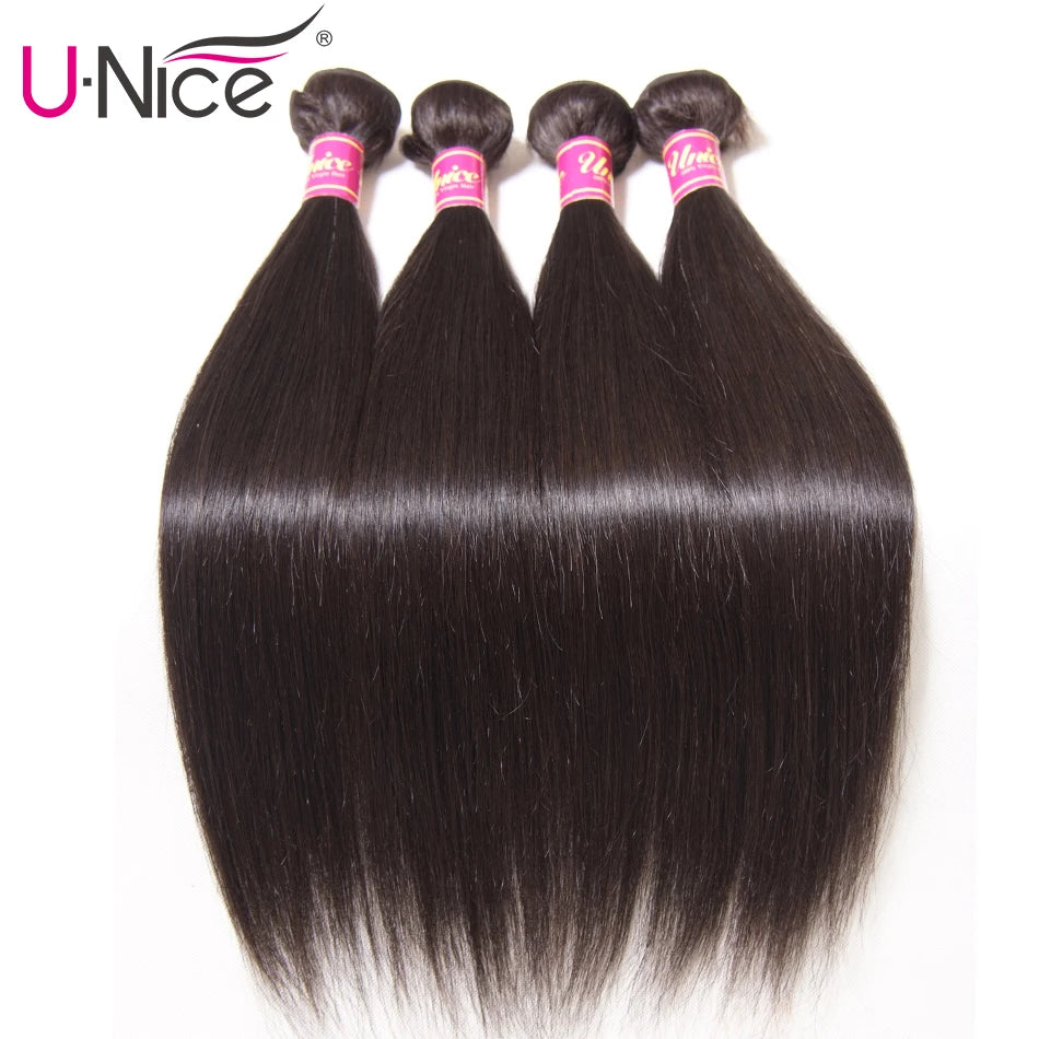 UNICE HAIR 30 Inch Brazilian Bone Straight Hair Bundles 100% Human Hair Weave Bundles Straight Virgin Human Hair 1/3/4 Bundles