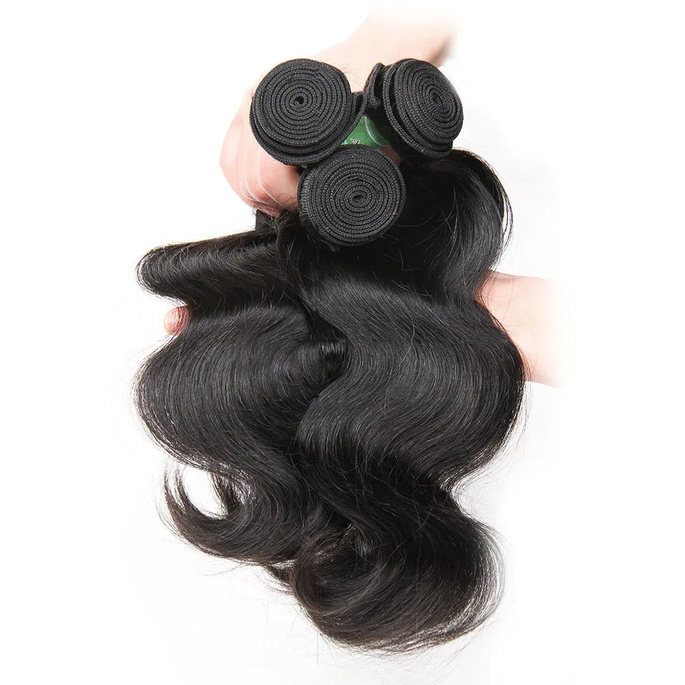 Ali Grace Hair Malaysian Body Wave Human Hair Extensions 3 Bundles Deal 12-28 Inch 100% Remy Human Hair Weave Natural Color