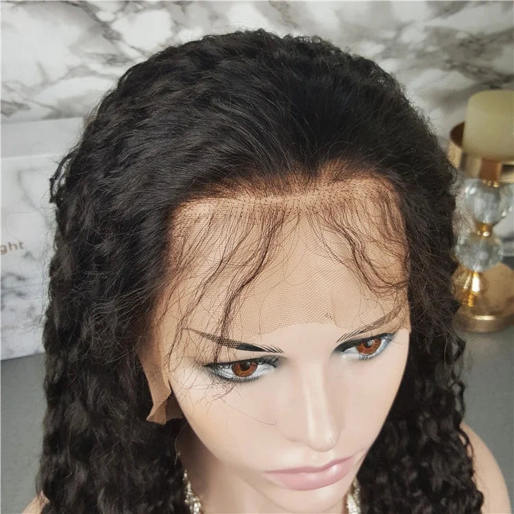 Wholesale Raw Kinky Curly Hair Virgin Cuticle Aligned Human Hair Lace Front Wig for Black Women Transparent HD Lace Frontal Wig