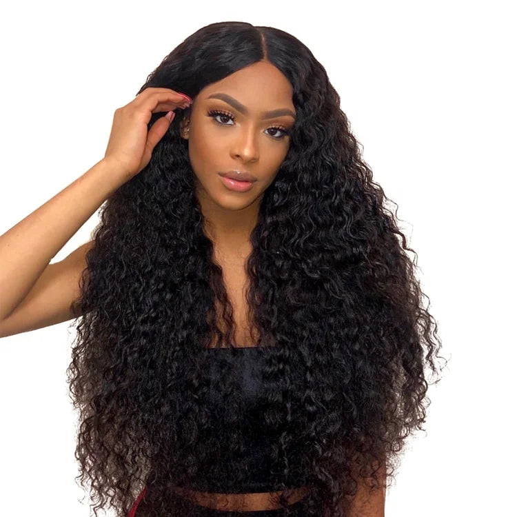 Wholesale Raw Kinky Curly Hair Virgin Cuticle Aligned Human Hair Lace Front Wig for Black Women Transparent HD Lace Frontal Wig