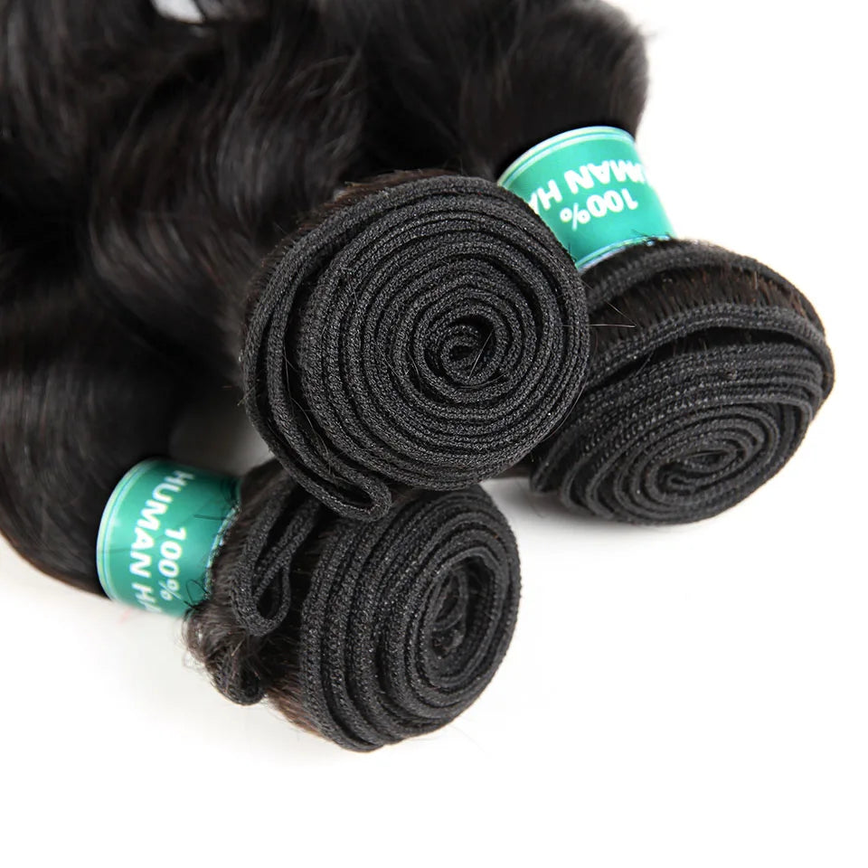 Ali Grace Hair Loose Wave Bundles with Frontal 13x4 Brazilian Hair Loose Wave 3 Bundles with Closure Ear to Ear Lace Frontal