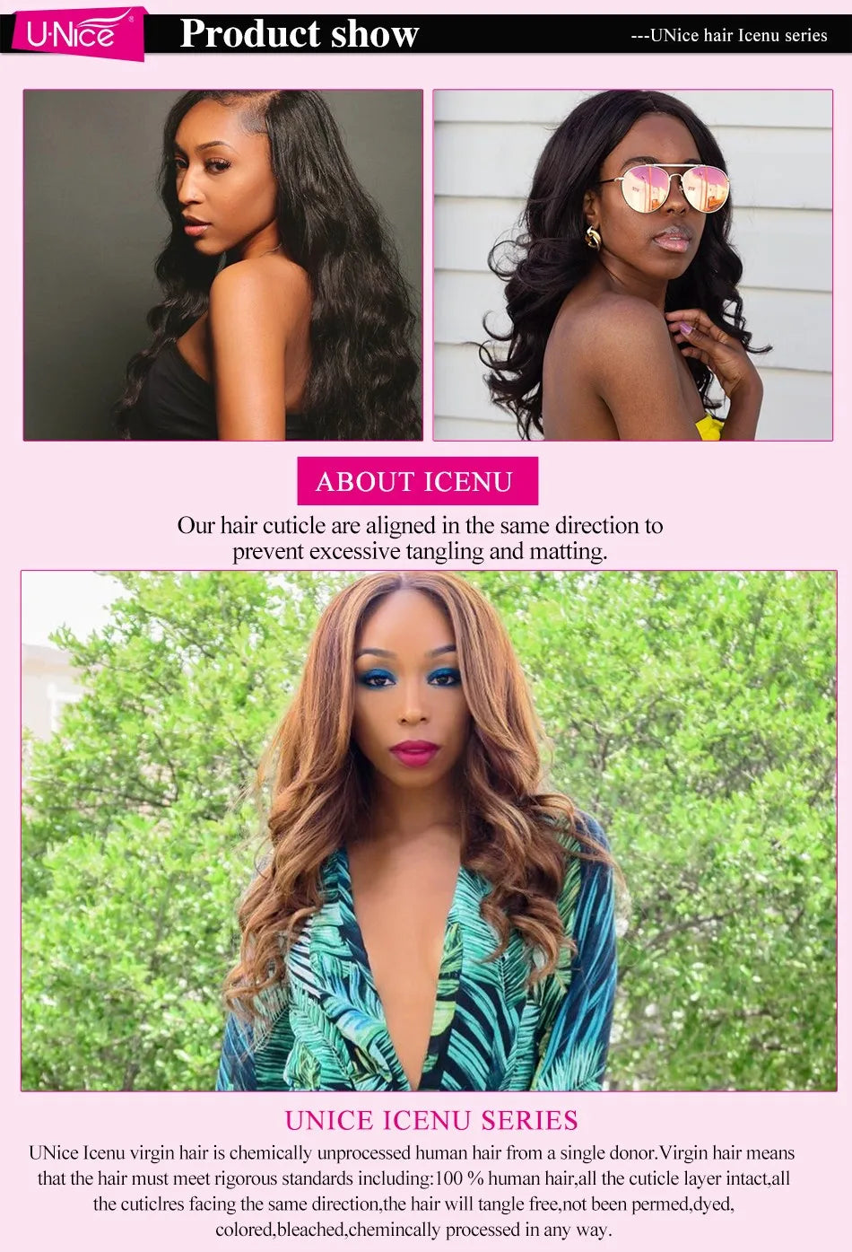 UNice Hair Company Indian Hair Body Wave Human Hair Bundles 1 Piece Remy Hair Extensions Weave 8-30inch Can Mix Any Length