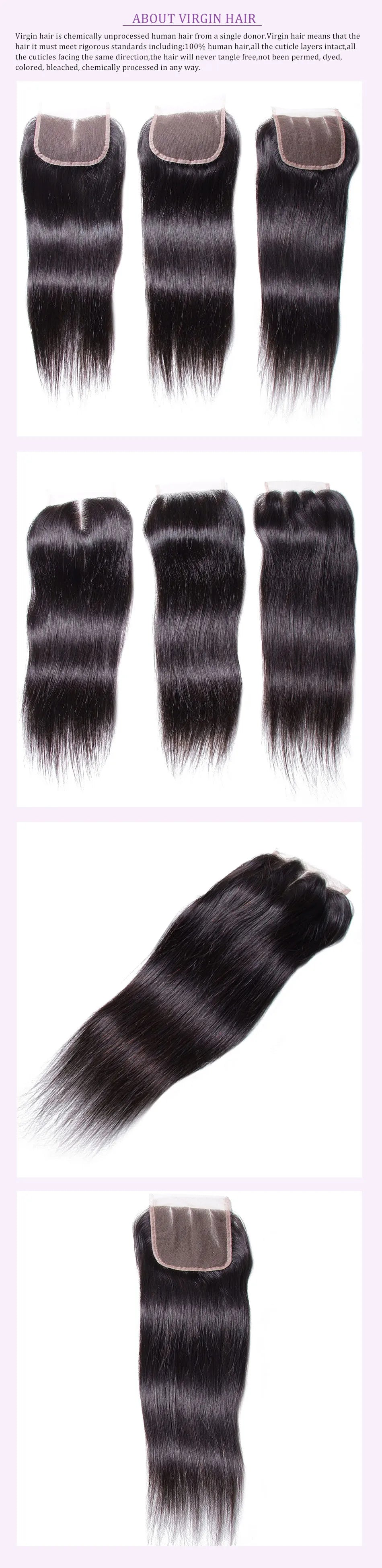 UNice Hair 5x5 HD Lace Closure Brazilian Straight Hair Lace Closure Virgin Human Hair Closure 4"x4" Swiss Lace 1 PCS