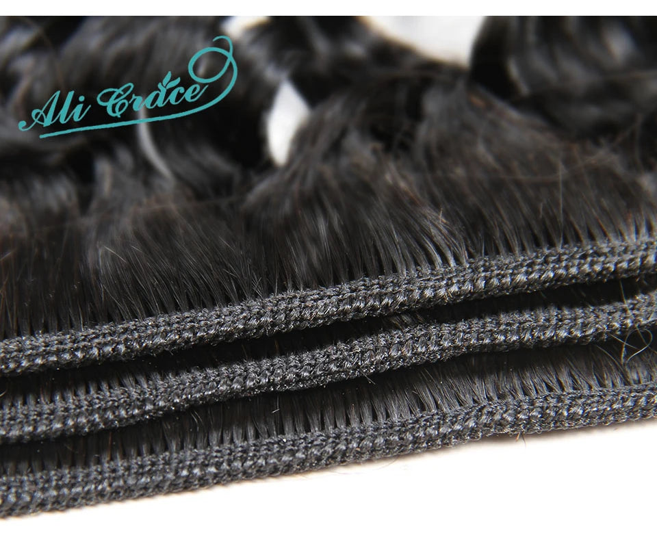 ALI GRACE Hair Brazilian Kinky Curly Hair 3 Or 4 Bundles 10-28 Inch Natural Color 100% Remy Human Hair Curly Weave Hair Bundles