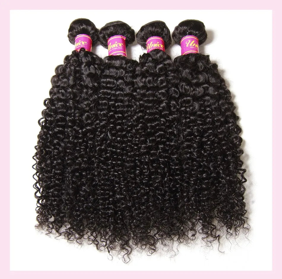 Unice Hair Peruvian Curly Hair Bundles 1 Piece Human Hair Extensions 8"-26" 100% Remy Human Hair Weave Bundles Natural Color