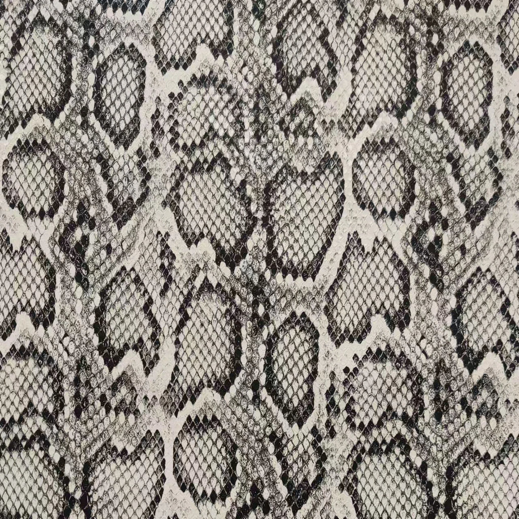 A-4109 PU Artificial Snake Skin Print Glossy Fabric Eco-Friendly Synthetic Leather for Bags Sofa Customization for Furniture