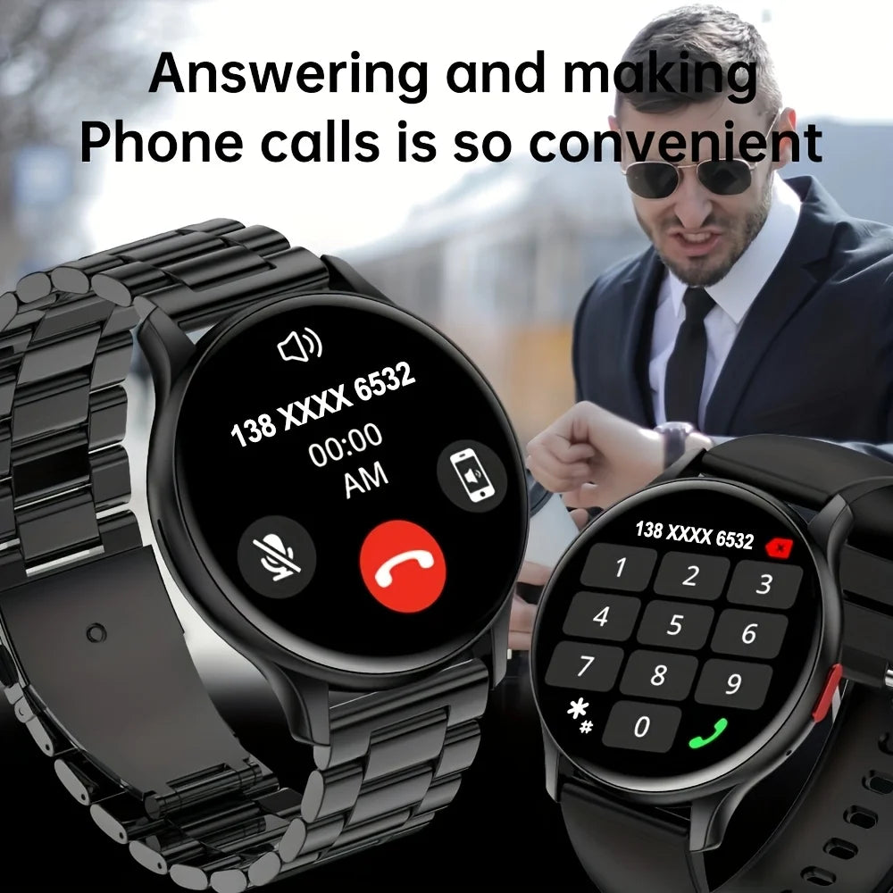 Men's Smartwatch with Call Function,1. 43''Large HD AMOLED Screen,100+Sports Modes, DIY Watch Face, Fitness Tracker,USB Charging
