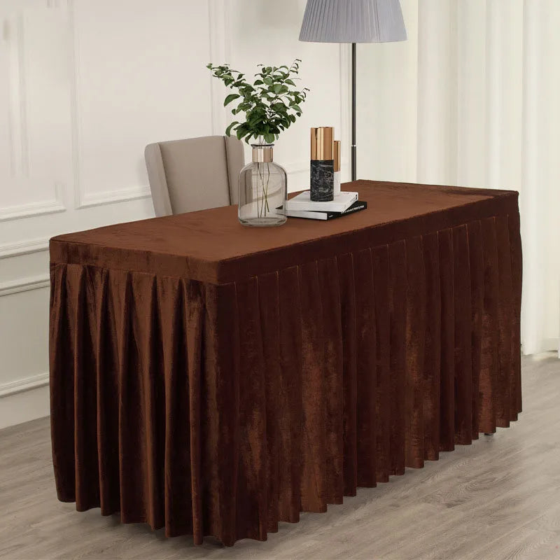 Mantel De Terciopelo Conference Decor 100% Polyester Custom Size Welcome Plain Color Solid Design Velvet Tablecover Table Cloth