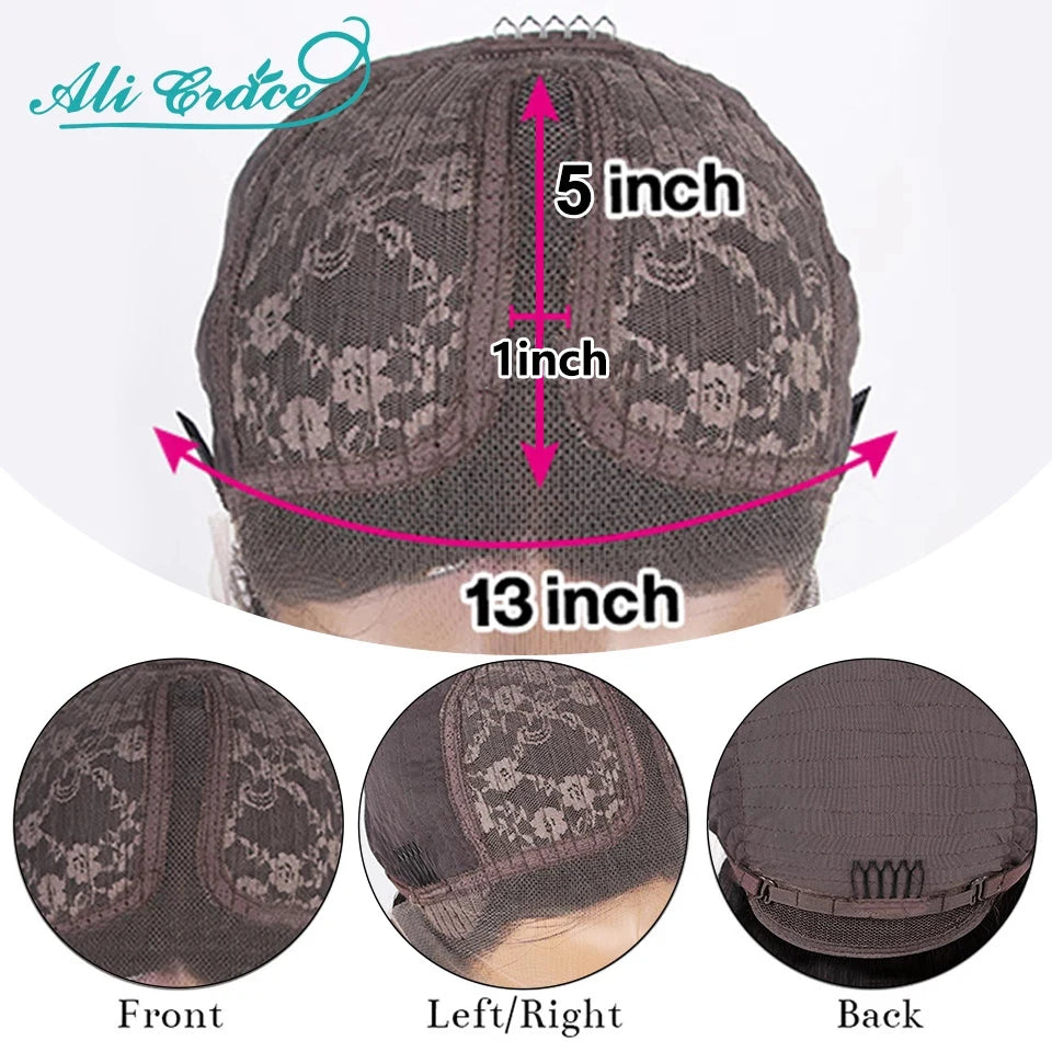 Ali Grace T Part Lace Wig 13x5x1 Straight Lace Part Human Hair Wigs Brazilian Straight Front Wigs for Women Middle Part Wigs