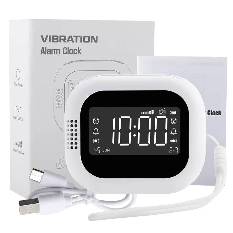 Modern LED Clock for Bedroom Analog/Digital Vibration Alarm with In/Out Wall Mount Electronic Movement