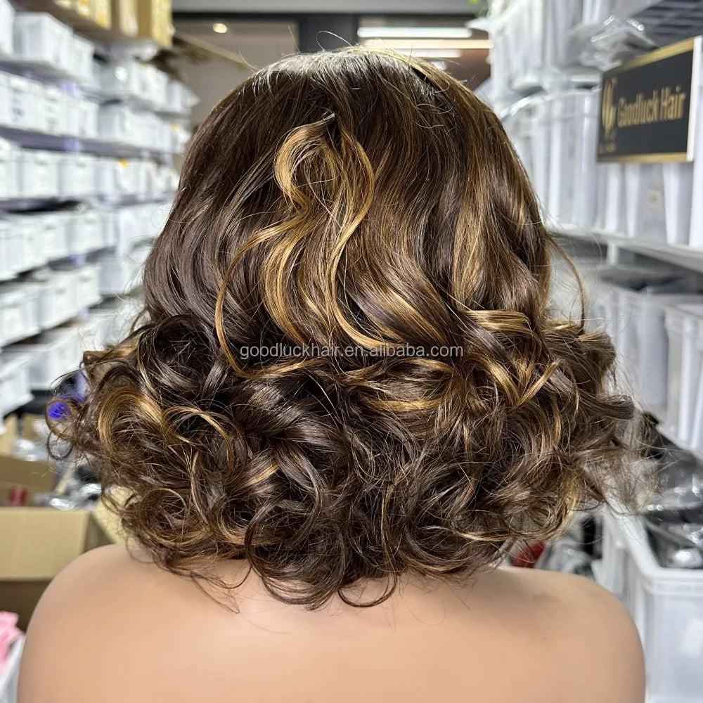 GL Luxury Wigs Bouncy Spring Curly Raw Vietnamese Hair 3D Loose 13x6 Hd Human Hair Lace Front Wig Raw Indian Hair Frontal Wigs