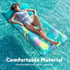 Inflatable Pool Floats Raft Fabric Covered Pool Mat Lounger for Adults Ultra Inflatable Water Float with Headrest for Beach Lake