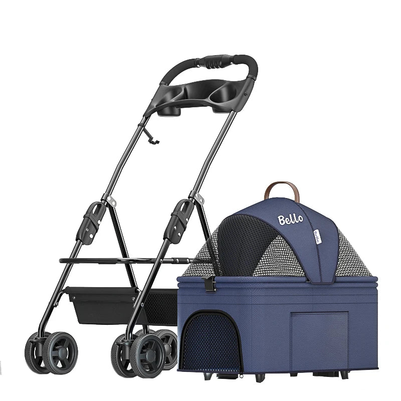 (Ready to Ship) Manufacture 4 Universal Wheels Cheap Convenient Pet Stroller for Puppy and Kitty Outdoor Walking Trolley