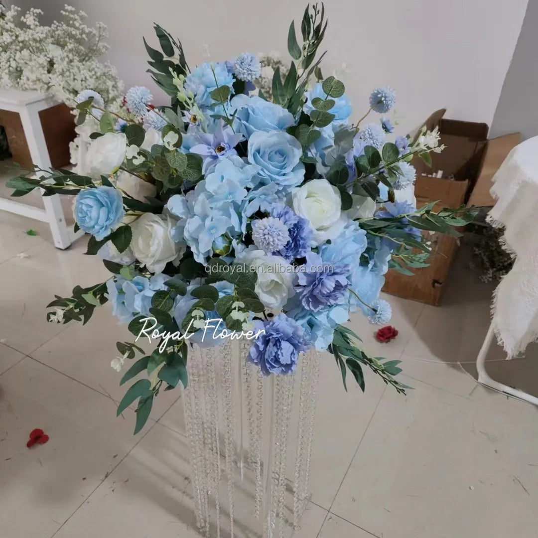 Luxury Wedding Table Candelabra Flower Centerpieces Artificial Flower Arrangement Ball for Display Drops