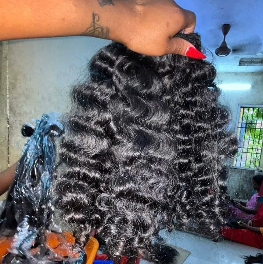 Unprocessed Raw Virgin Human Hair Bundle Cambodian Natural Wavy Cuticle Aligned Hair Double Weft Raw Burmese Kinky Curly Hair
