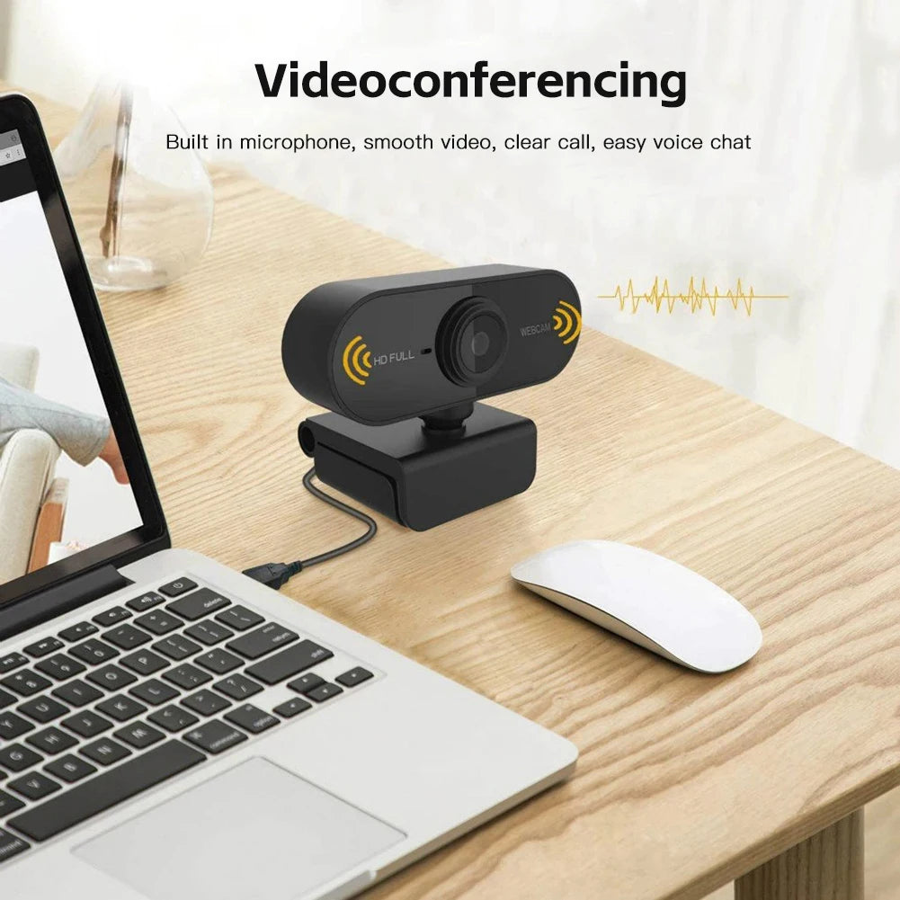 Mini Full HD 1080P USB Web Camera with Microphone for Laptop/Desktop-Live Streaming & Video Conference