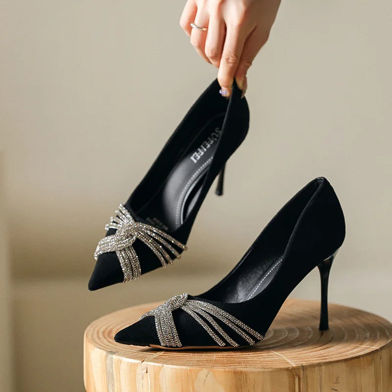 5CM/7CM/9CM Zapatos De Tacon Alto Latest Design Dress Shoes Black Pumps Heels for Women