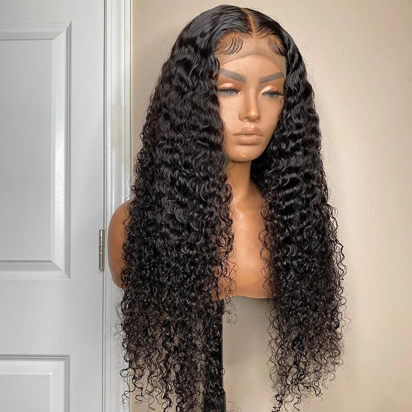 150% 180% 200% Density Jerry Curl Human Virgin Hair Lace Front Closure Wig for Black Women Brazilian Kinky Curly Hair Wigs Human