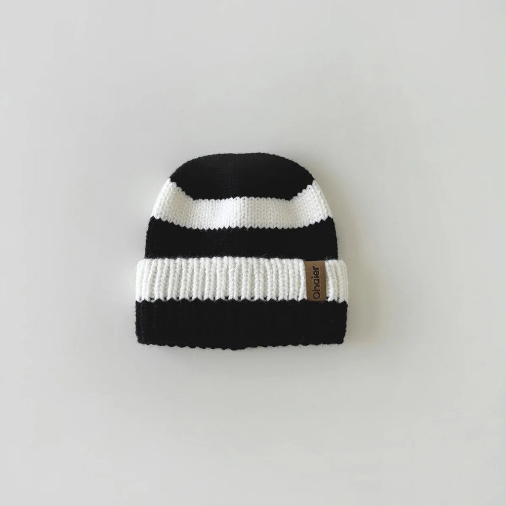 2024 High Quality Warm Baby Kids Toddler Boy Autumn Winter Stripe Baby Knitted Hats Kids Girls Boys Beanies Hat for Kids