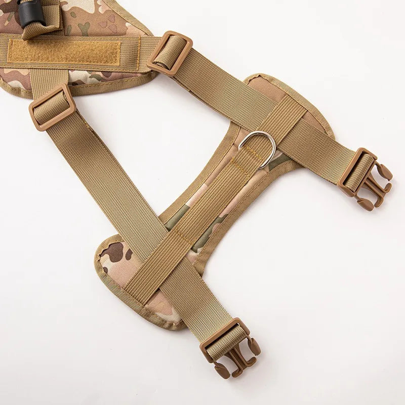 Adjustable Explosion-proof Outdoor Pet Tactical Service Dog Training Harness Vest Set with PVC Grip Handles