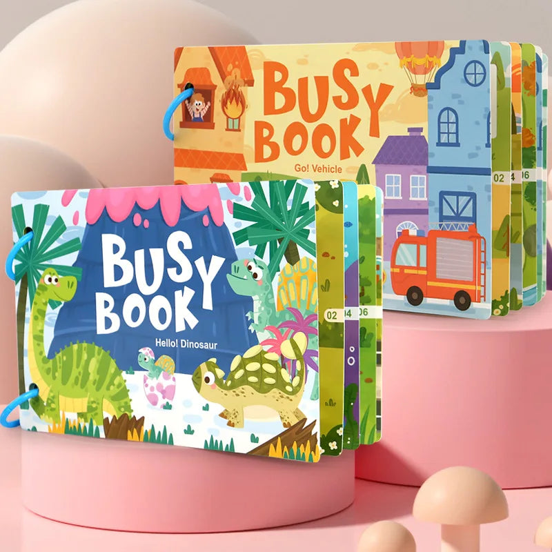 Toddler Quiet Book Early Learning Activities Puzzle Paste Matching Game Toy Kids Educational Magic Tape Wooden Busy Books Toys