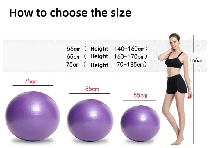 65cm PVC Exercise Yoga Ball for Workout Gym Pilates Pregnant Women Fitness Soft & Durable Balance Ball
