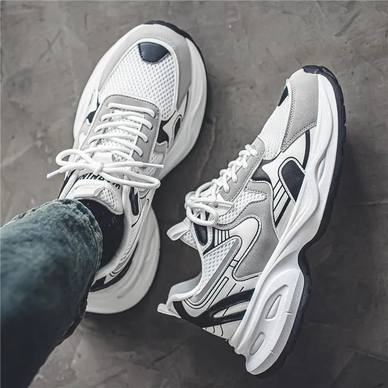 Dropshipping Custom Logo Harajuku Style Sports Shoes Men Comfortable Mesh Lining Running Sneakers for Me