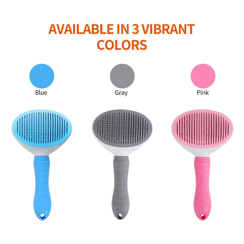 Hot Selling Self-Cleaning Pet Comb Stainless Steel and Plastic for Dogs and Cats Flea Comb From Suzhou