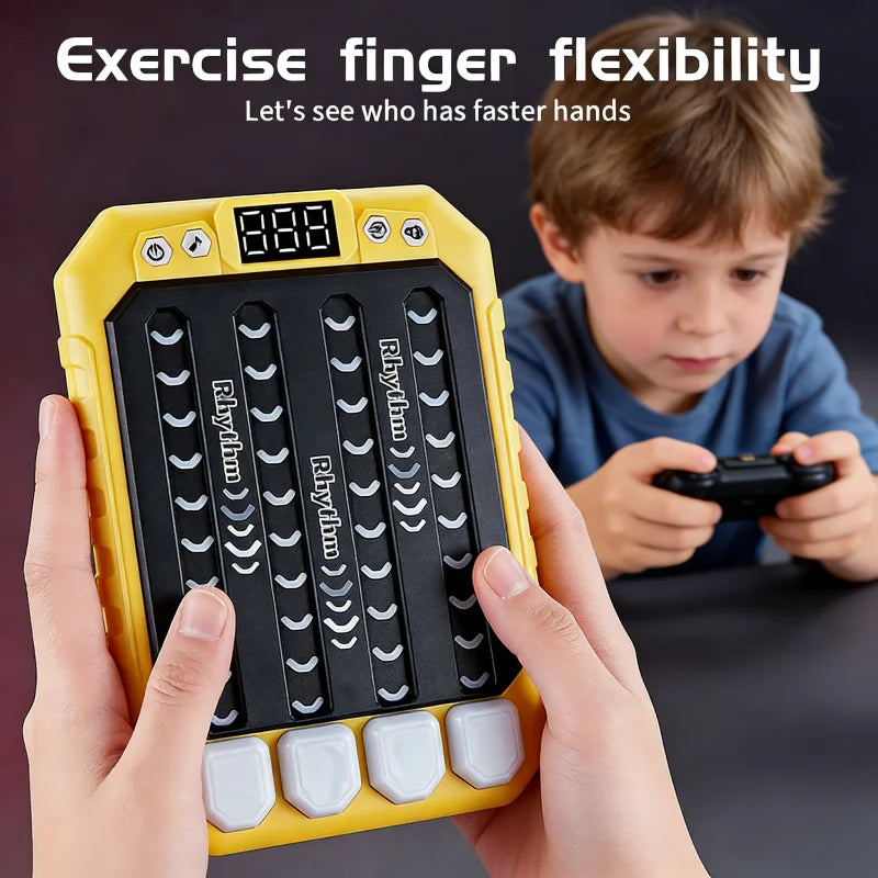 ZLang Montessori Pockets Travel Toy Electronic Music Rhythm Puzzle Game Machine Light up Education Sensory Fast Push Table Game