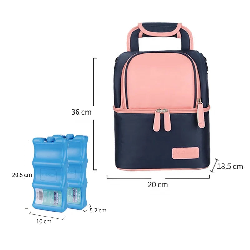 V-Coool Breast Milk Baby Bottle Cooler Bag/Mommy Travel Backpack/Portable Thermal Insulated Lunch Box for Women Men