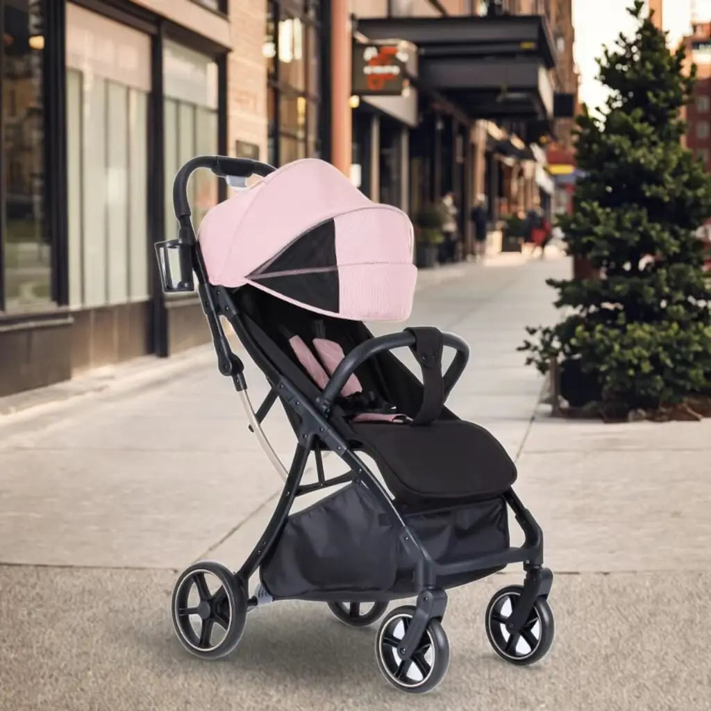 China Mall Baby Stroller Two-in-one Portable Lightweight Foldable Can Be Used Outdoors and in Cafes pink