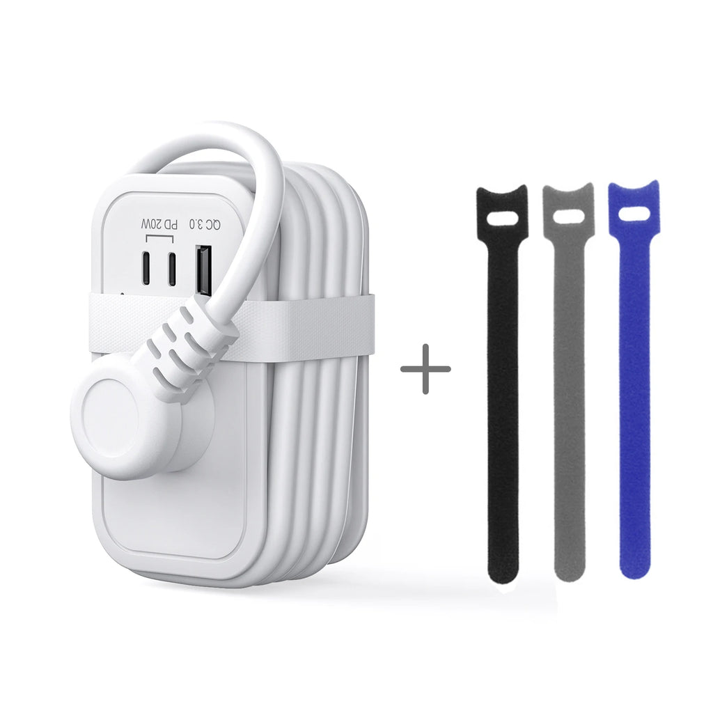 Hot Sale Electric PD 20W US 2 Outlets Flat Plug 1 USB Ports 2 Type-C OTP Protection Portable Tabletop Extension Power Strip