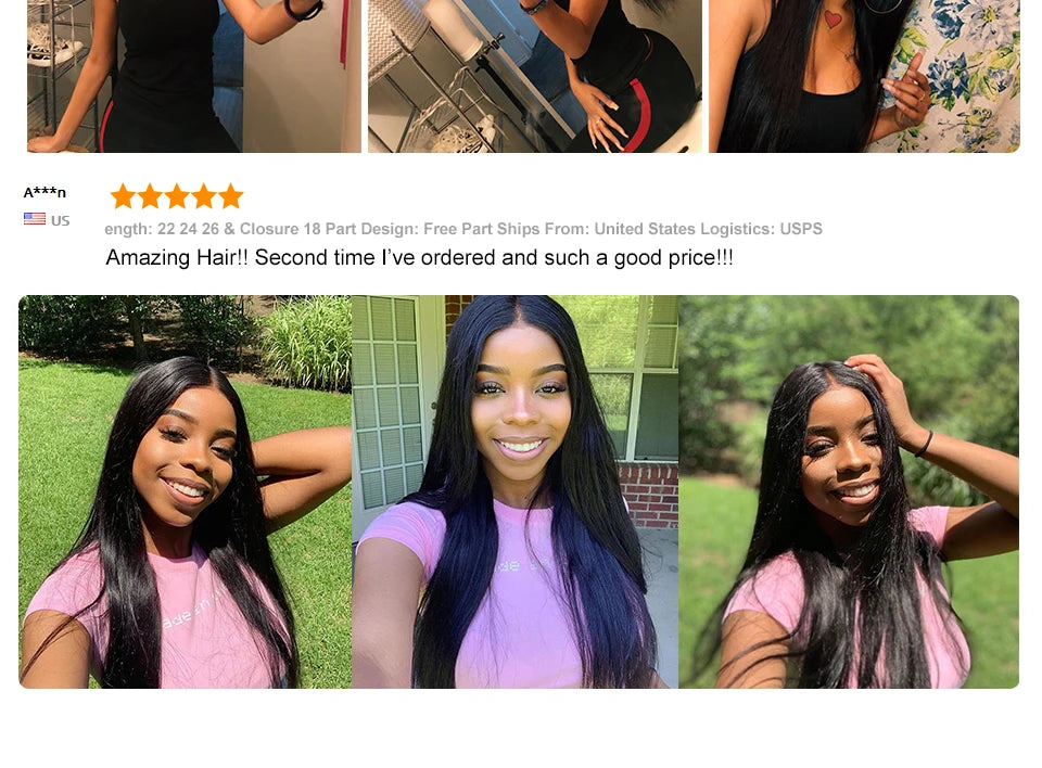 Ali Grace Peruvian Human Hair 3 Bundles With 4x4 Lace Closure 100% Remy Straight Hair Weave Peruvian Straight Hair With Closure