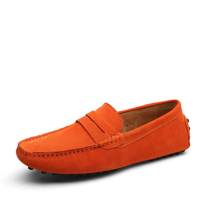 Men Casual Shoes Fashion Pea Shoes Handmade Suede Genuine Leather  Loafers Moccasins Slip on Men's Flats Driving Shoes Big Size
