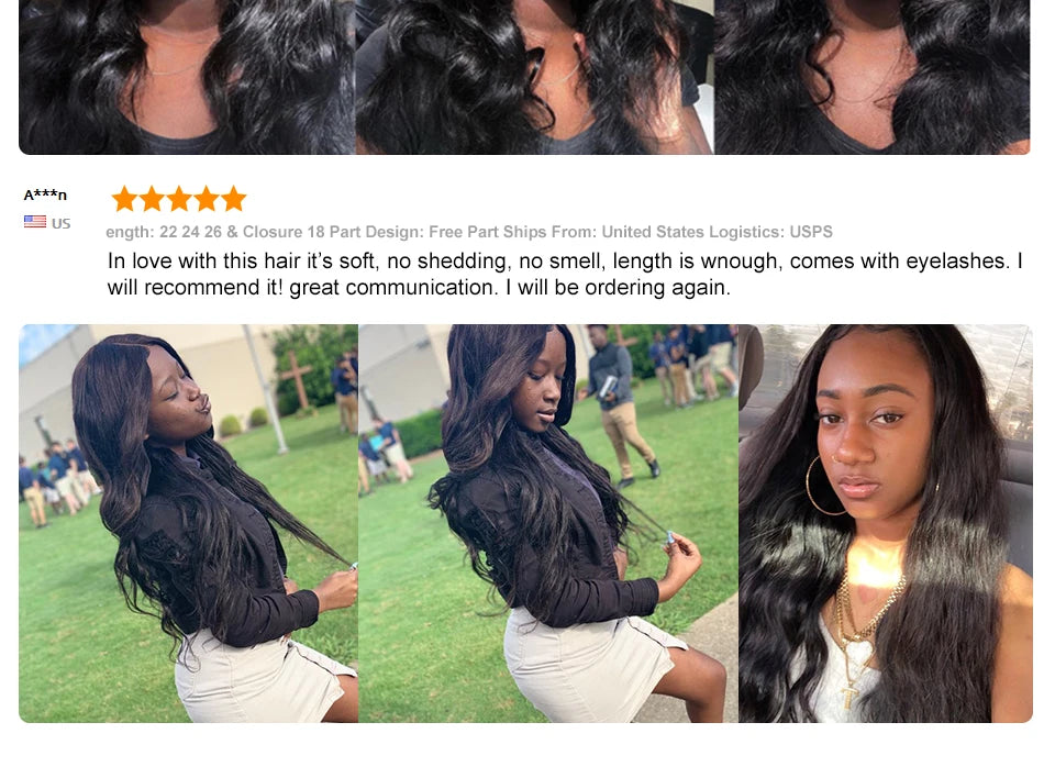 Ali Grace Body Wave Bundles With Closure Brazilian 3 Bundles With 4x4 Transparent HD Lace Closure Human Hair With Closure