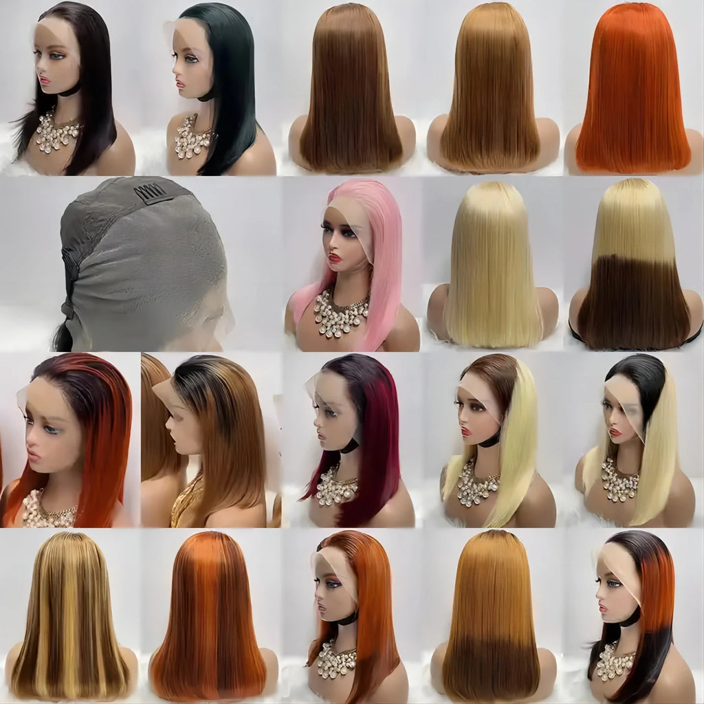 Cheap Price Short Human Hair Wig Natural Color Bob Lace Frontal 13*4 Human Hair Wigs Short Straight Hair Bob Wigs Manufactures