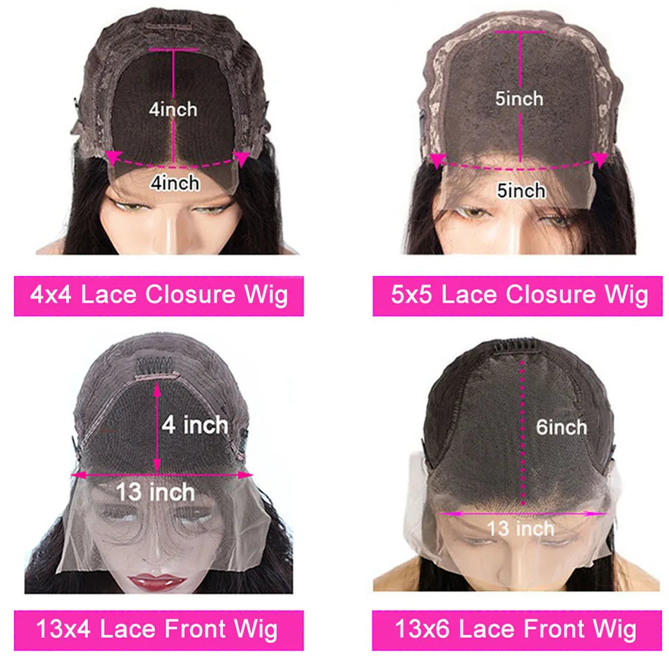 Indian Body Wave 4x4 5x5 HD Lace Closure Human Hair Wigs 16-30 Inch Lace Closure Wigs For Black Women 100% Remy Human Hair Wigs
