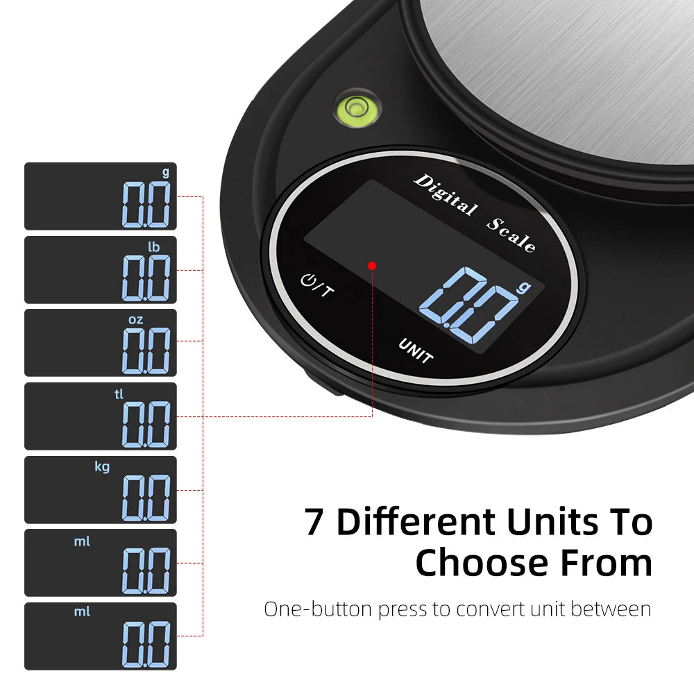 Wholesale 3kg 0.1g Accuracy Stainless Steel Platform Multifunction Kitchen Scale Digital Food Scale