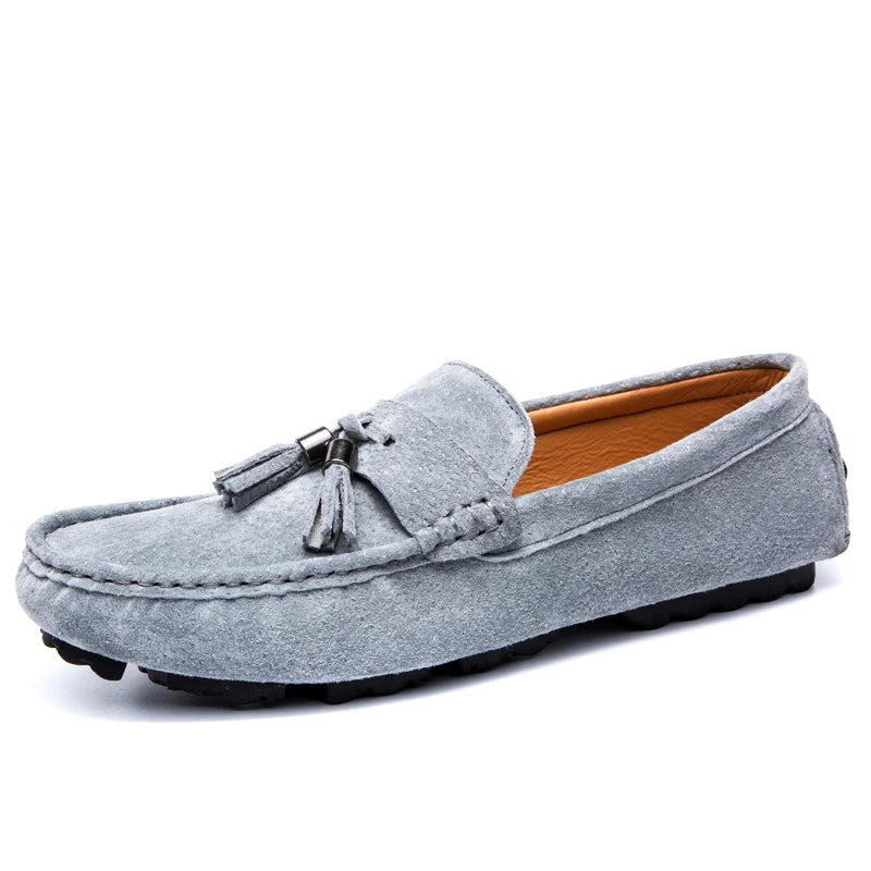 Men's Loafers Driving Shoes Moccasin Gommino Penny Loafer Flats Faux Suede Nubuck Leather Low-top Slip on Pull on Tassels Fringe