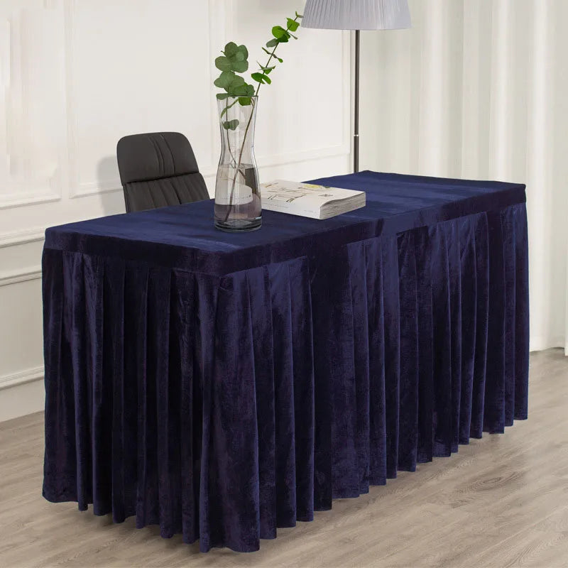 Mantel De Terciopelo Conference Decor 100% Polyester Custom Size Welcome Plain Color Solid Design Velvet Tablecover Table Cloth