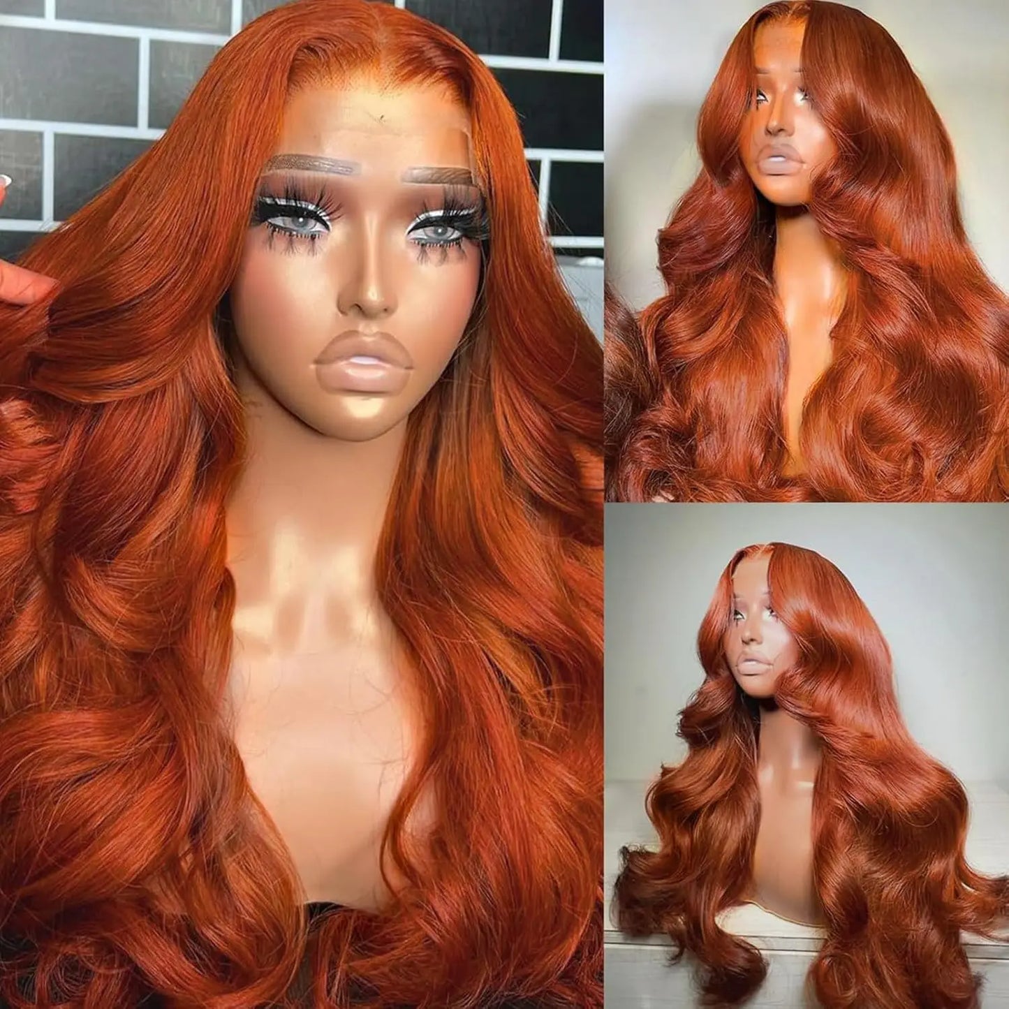 Wholesale Raw Human Hair Ginger Body Wave Wig 13x6 hd Human Hair Lace Front Wig 180% Brazilian Lace Frontal Wig for Black Women