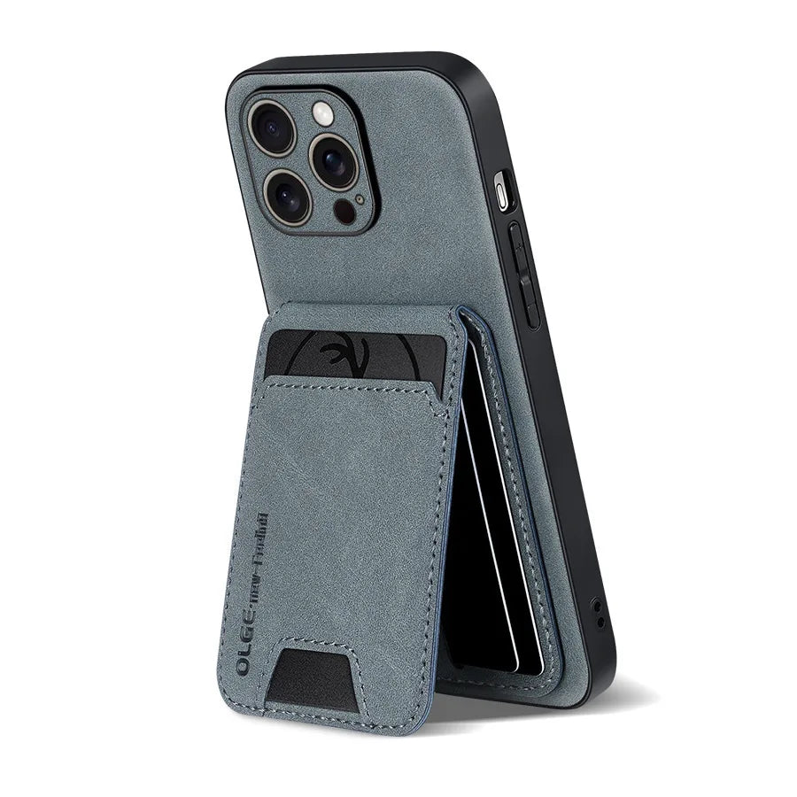 Business Fashion Anti-Fall TPU Material for 16Pro Max Case with Card Bag & Phone Grip 5 Colors Fy Brand