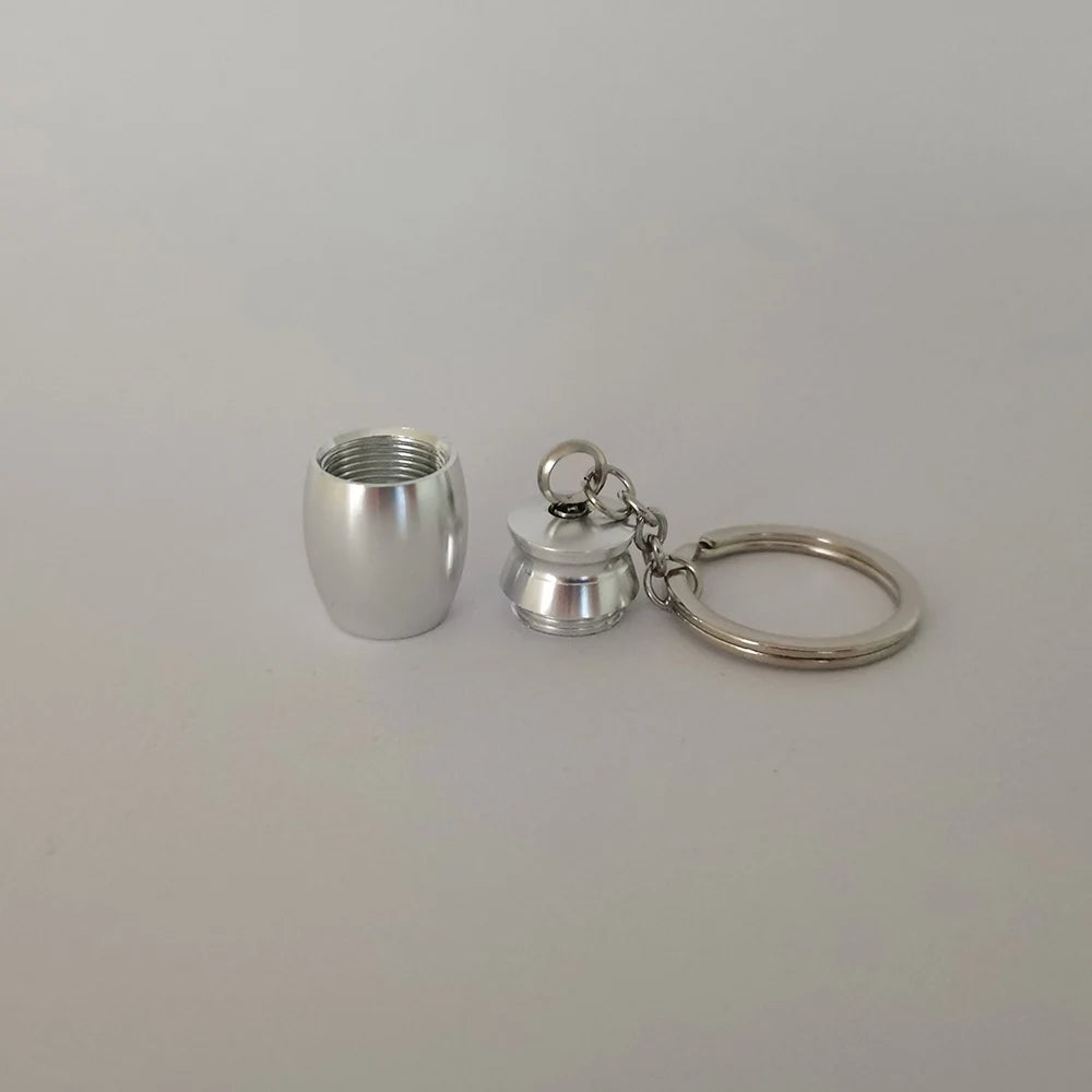 16x25mm Aluminum Alloy Cremation Urn Keychain for Ashes Pet/Human Memorial Urns Engraved With Wild Goose Feather Keepsake