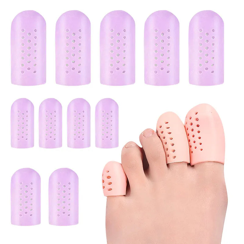Toe Protector Breathable Gel Toe Cap Silicone Toe Cover Sleeves with Holes Provides Relief From Missing or Ingrown Toenails