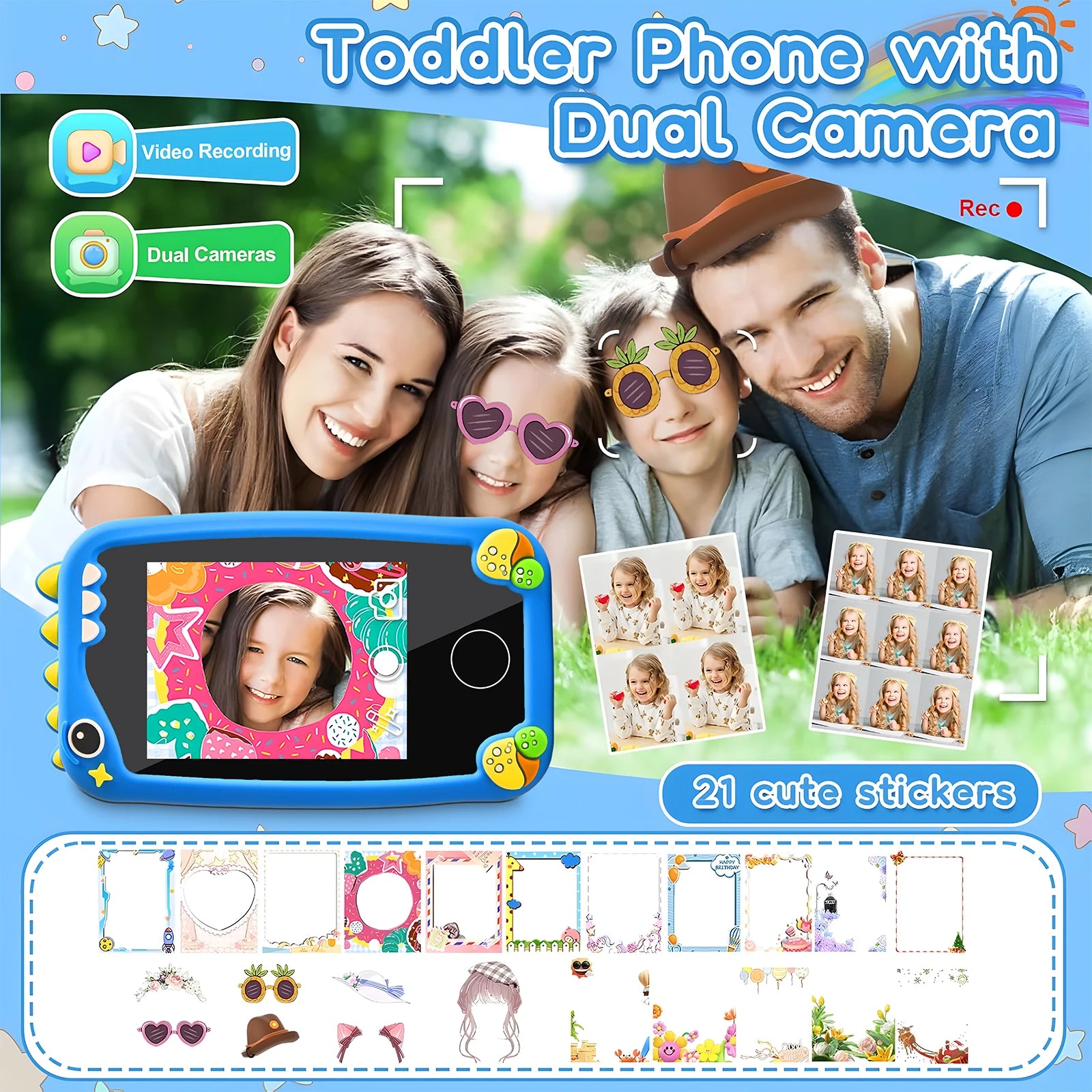 t l Phone Portable Jouet Telephone Toy   Unisex Phone Kids Smart S3 Educational Camera  Player Birthday Gifts 3-12 Year Old