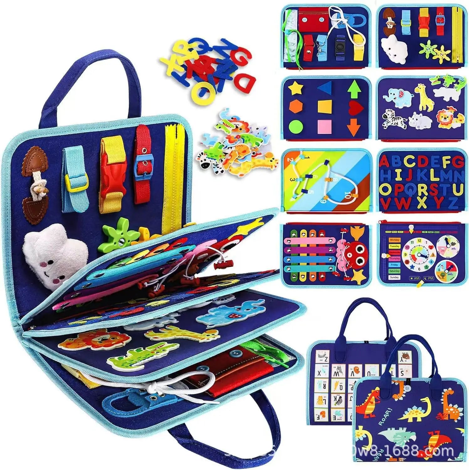 Montessori Education Sensory Soft Book Wool Felt Early Education DIY Board Puzzle Quiet Intelligence Busy Board for Kids