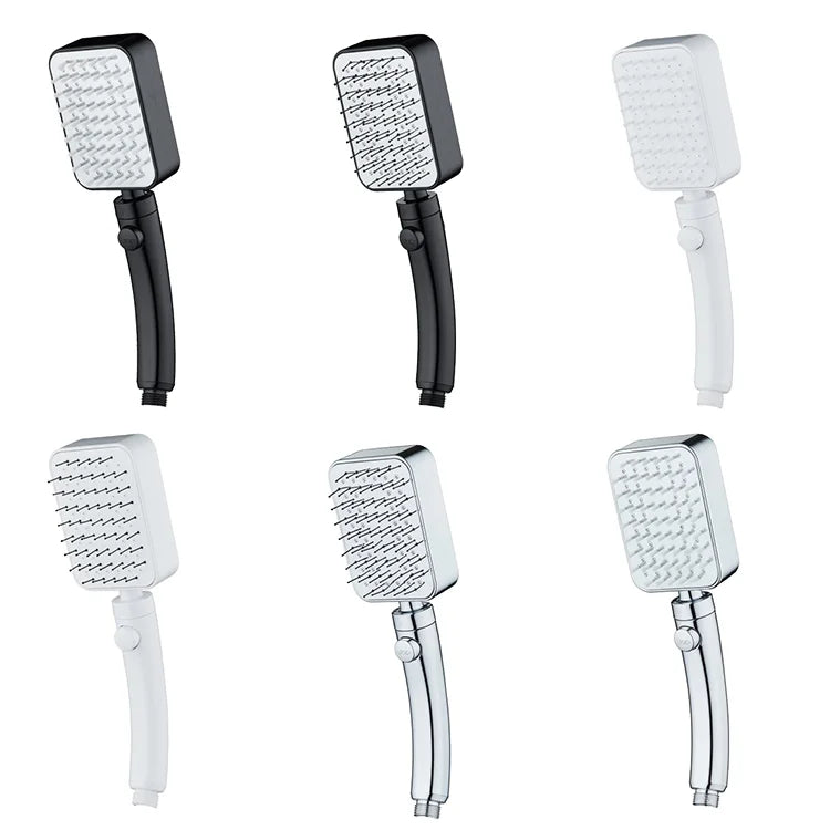 Detachable Hand Shower Set with Shower Hose and Holder Chrome Finish Square Shower Head