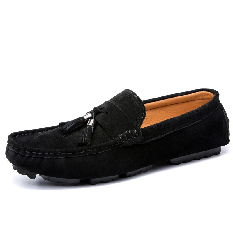 Men's Loafers Driving Shoes Moccasin Gommino Penny Loafer Flats Faux Suede Nubuck Leather Low-top Slip on Pull on Tassels Fringe