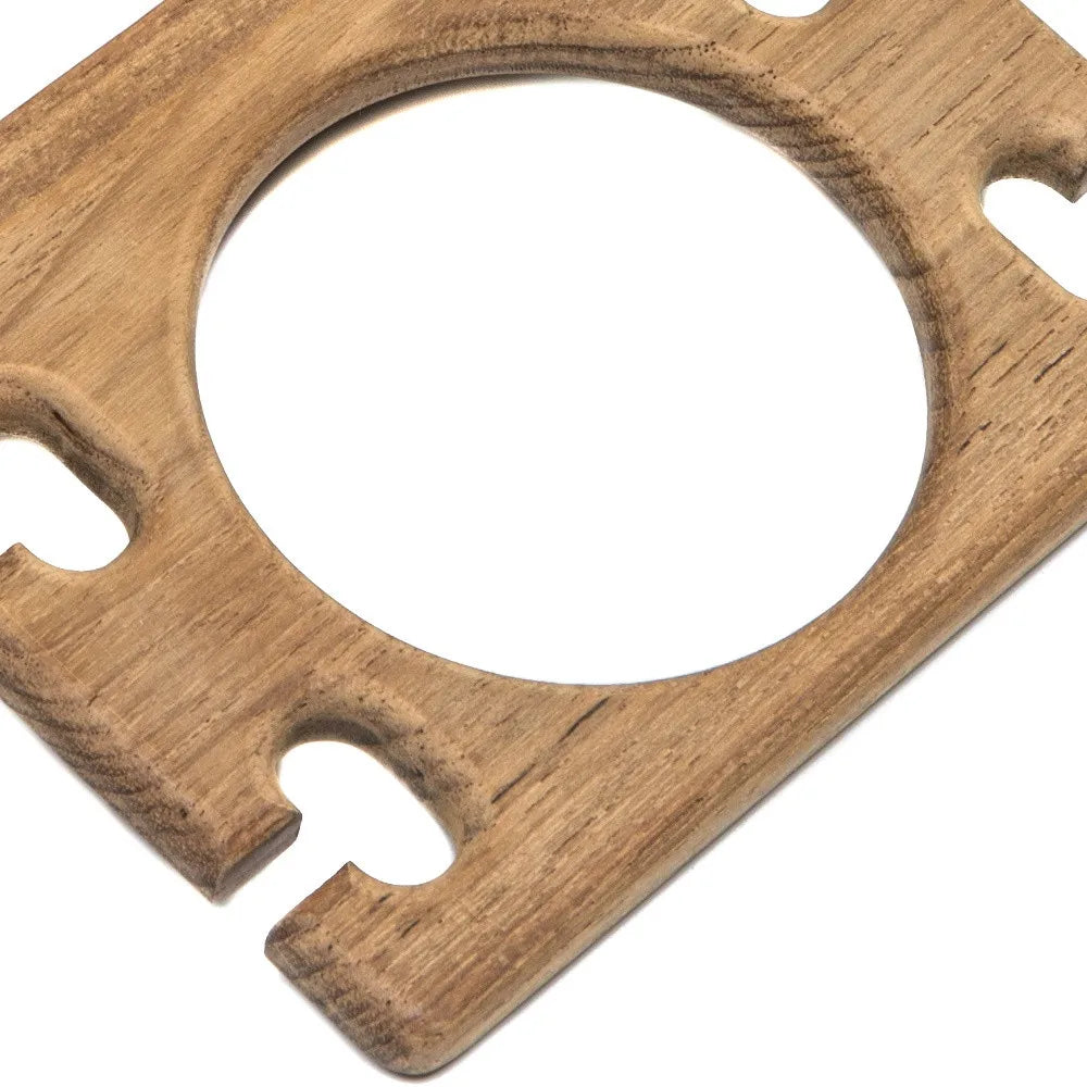 HMS Traditional Solid Teak Toilet Brush Holder and Toothbrush Holder Wall Mount Design