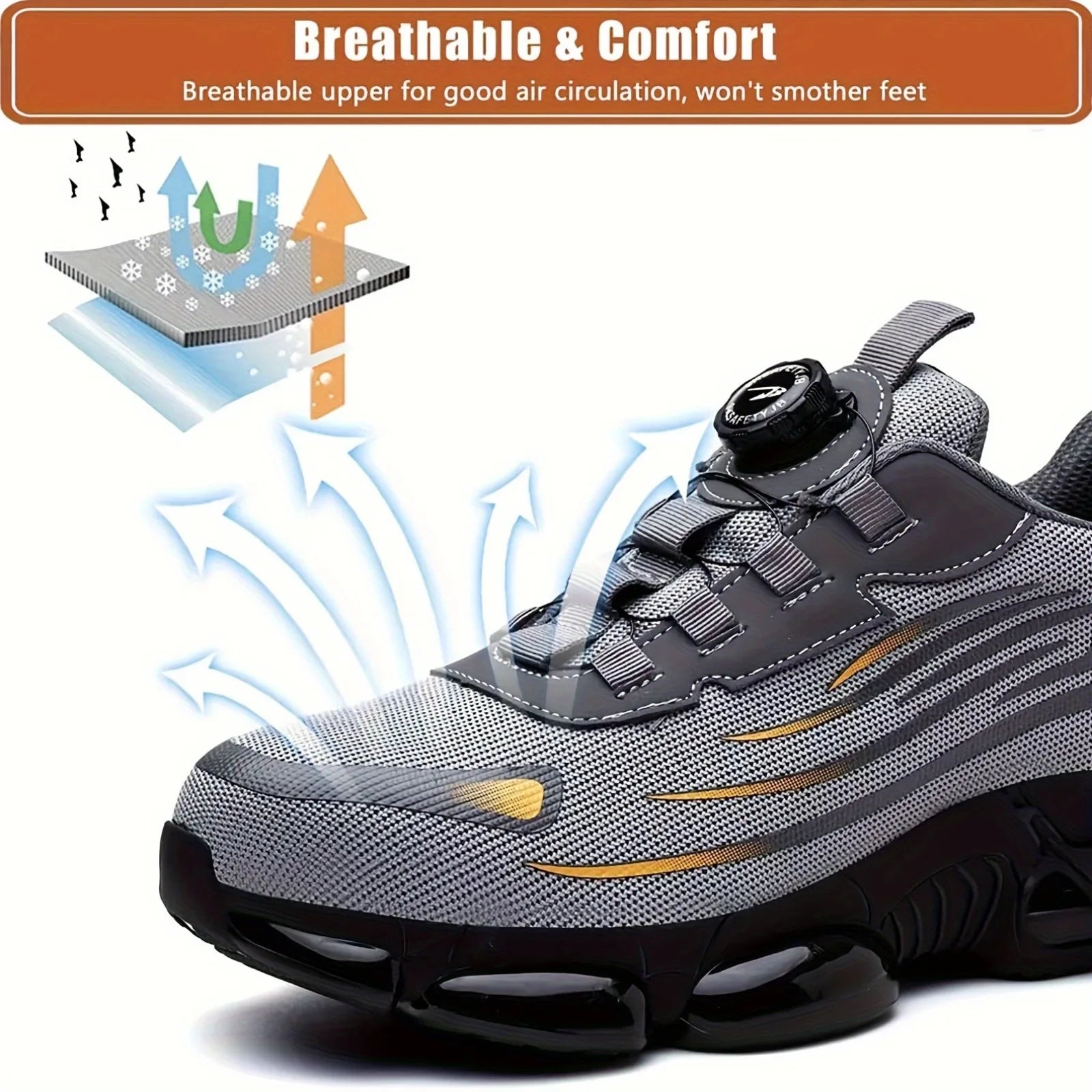 Men's Safety Shoes Are Suitable for Construction Work Leisure Sports Shoes Anti Puncture and Anti Smashing Steel Toe Shoes
